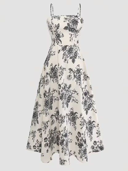 Women's New Summer Fashion Printed 2pcs Dress Set