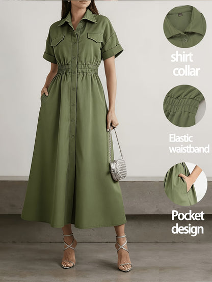 Women’s Elegant Utility Shirt Dress