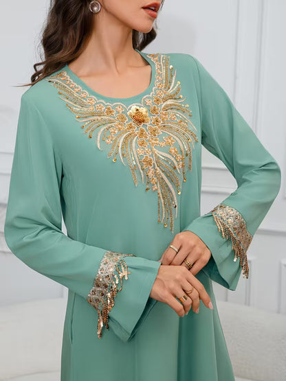 Royal Embroidered Sequin Ladies' Suit