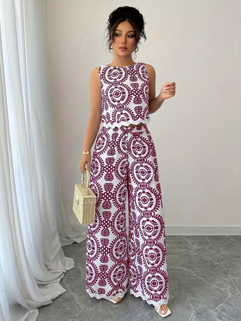 Women's Printed Relaxed Fit Outfit Set