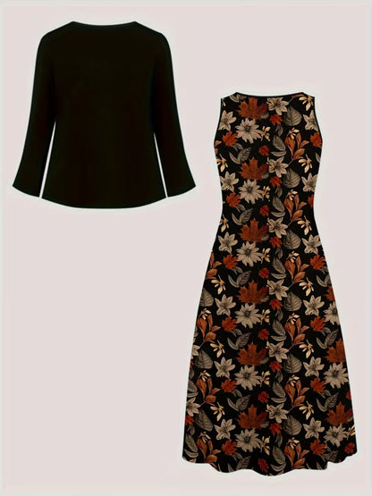 Women’s Floral Layered Dress Set