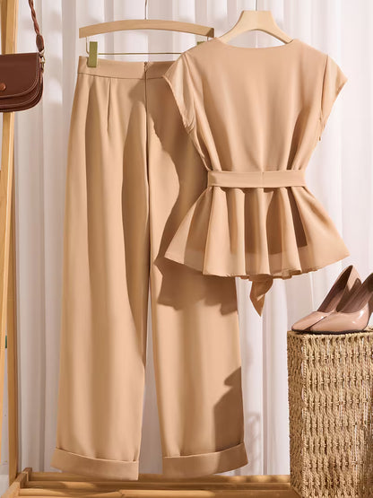 Luxe Scarlet V-Neck Co-Ord