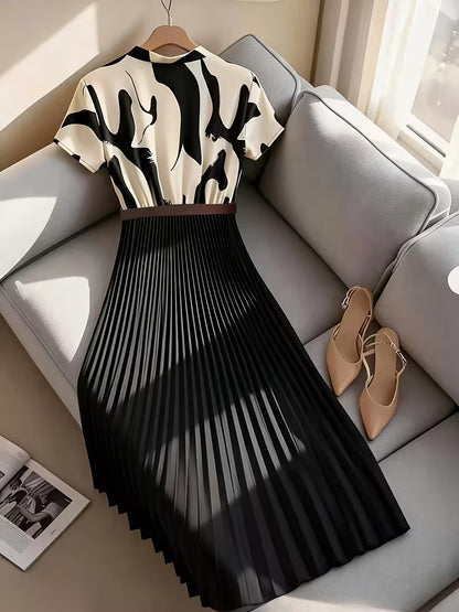 Elegant Ruffle V-Neck A-Line Dress