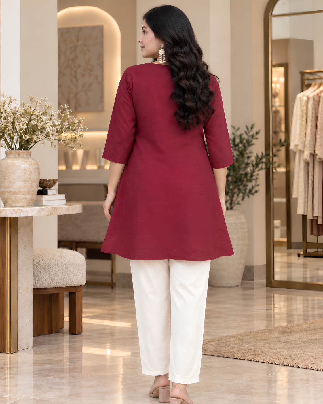 Women’s Floral Embroidered Kurta Pant Set