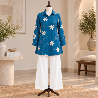 Women’s Floral Printed Shirt & Pants Set
