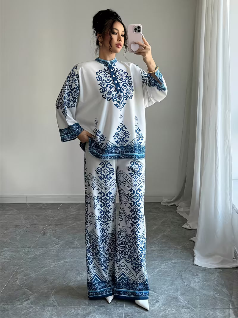 Women's Printed Relaxed Fit Outfit Set