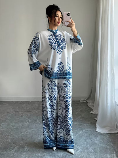 Women's Printed Relaxed Fit Outfit Set