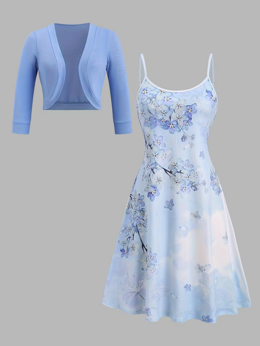Women Elegant Top & Skirt Two-Piece Set