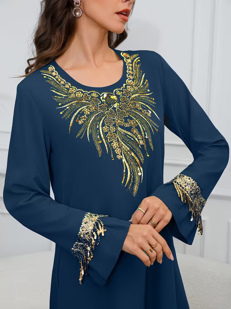 Royal Embroidered Sequin Ladies' Suit