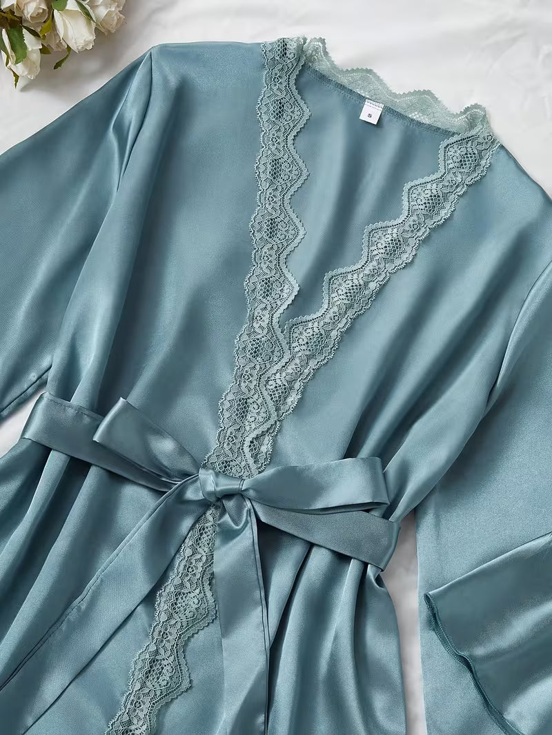 Women's Luxe Satin 3-Piece Sleepwear Set