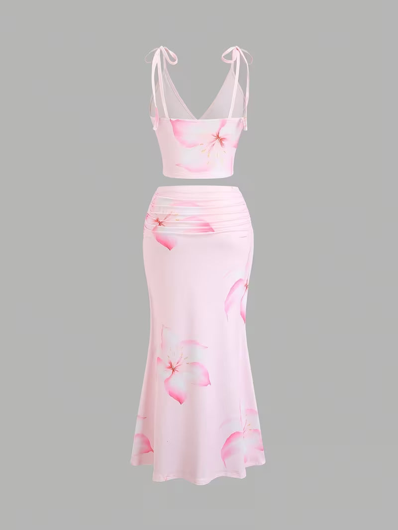 Women's Elegant Halter Top & Skirt