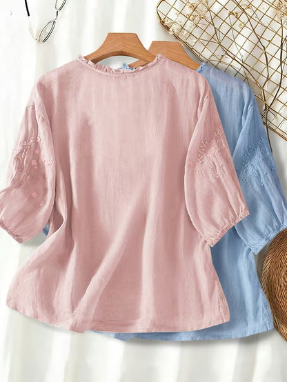 Women's Soft Cotton Embroidered Top