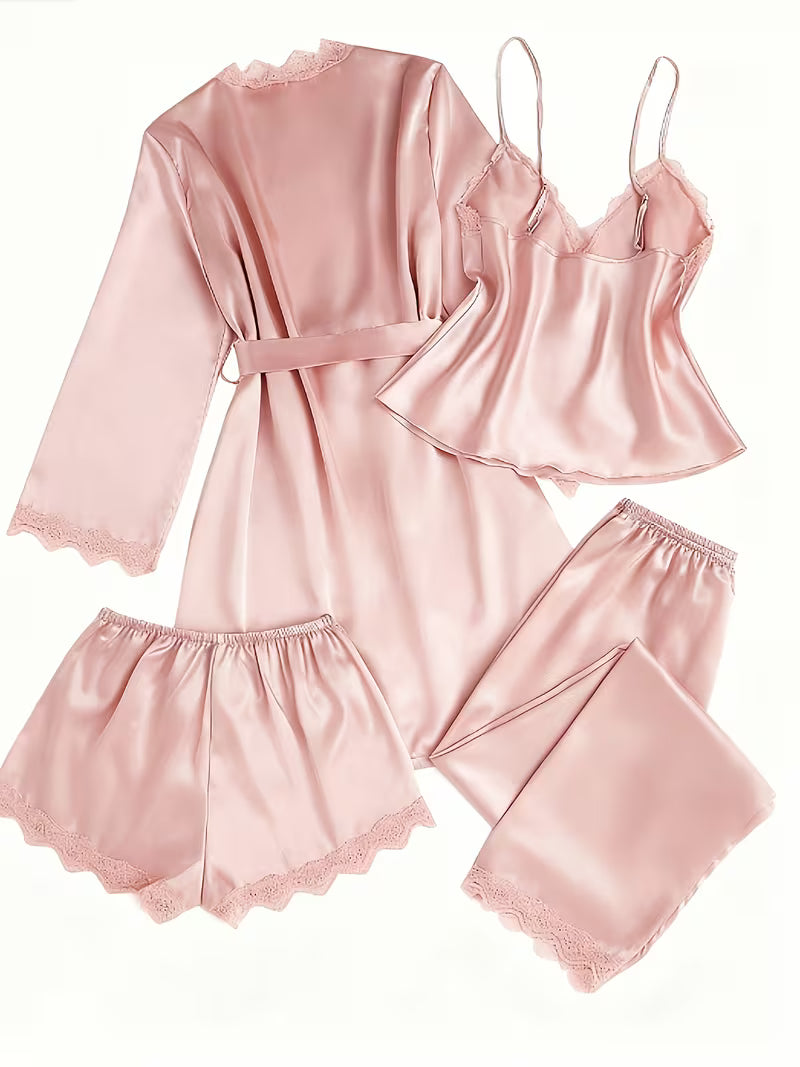 Women's Luxe Satin 3-Piece Sleepwear Set