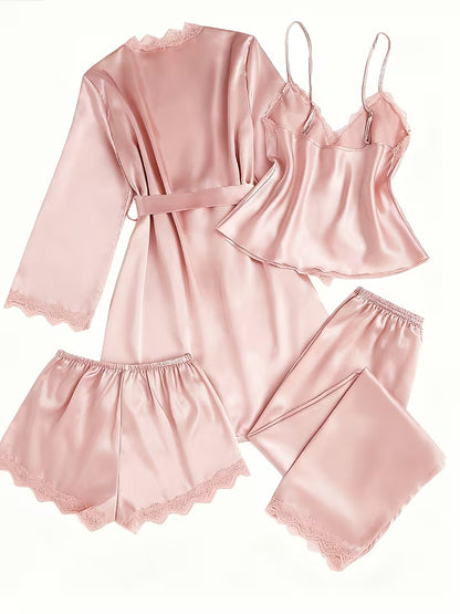 Women's Luxe Satin 3-Piece Sleepwear Set