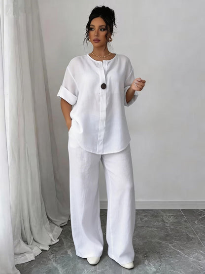 European Luxe Wide-Leg Co-Ord Set
