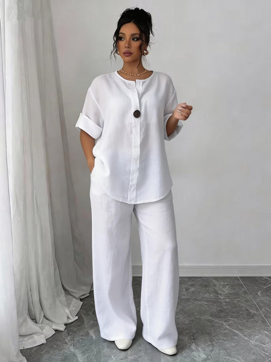 European Luxe Wide-Leg Co-Ord Set