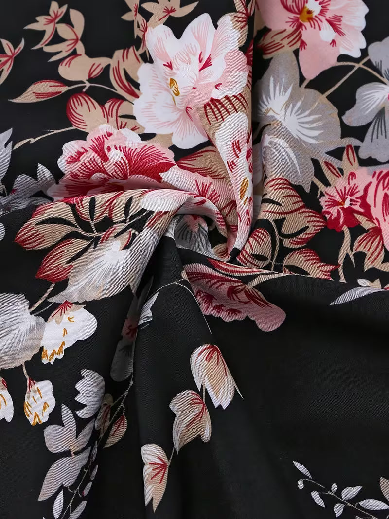 Women's New Summer Fashion Printed 2pcs Dress Set