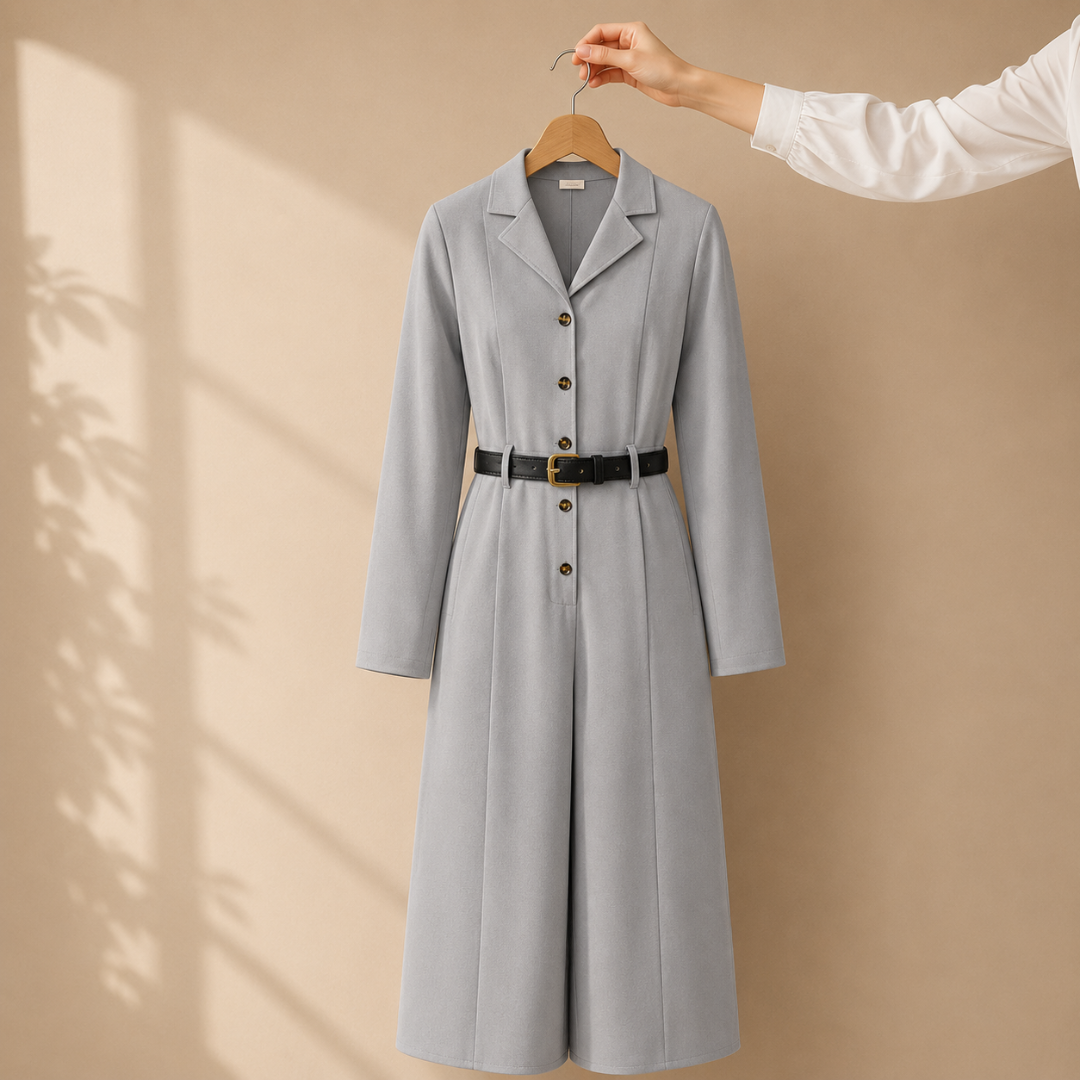 Elegant Belted Lavender Maxi Dress
