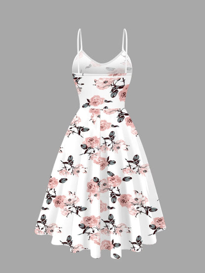 Women Summer Vacation Floral Dress & Top 2-Piece Set