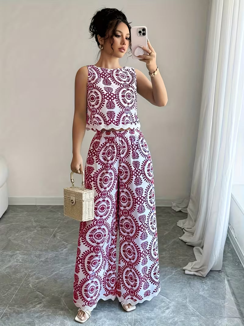 Women's Printed Relaxed Fit Outfit Set