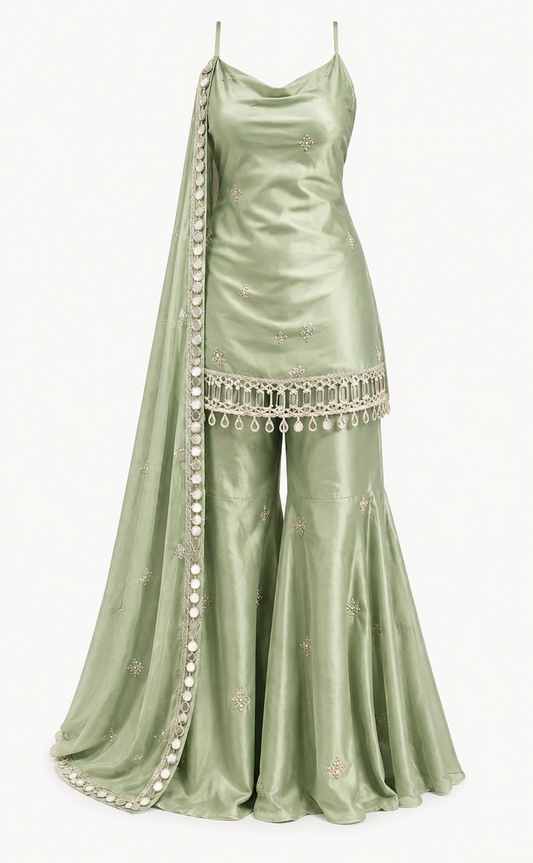 Women’s Premium Embroidered Sharara Set