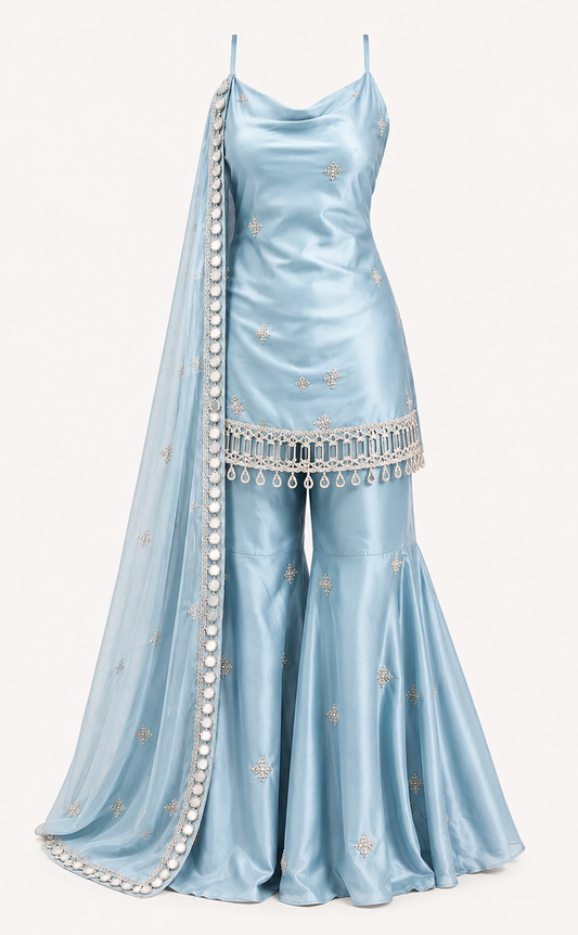 Women’s Premium Embroidered Sharara Set