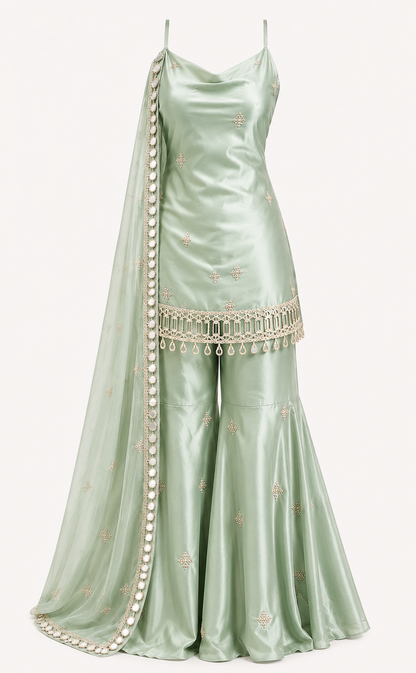 Women’s Premium Embroidered Sharara Set