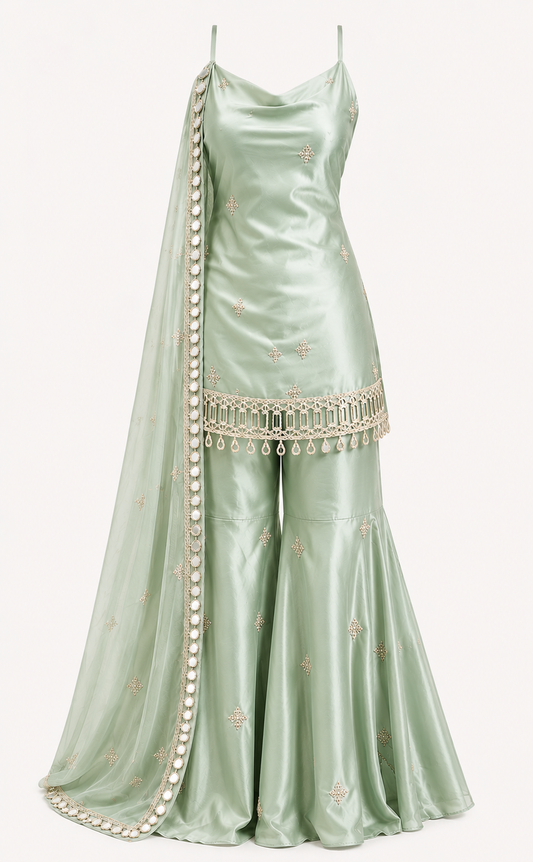 Women’s Premium Embroidered Sharara Set