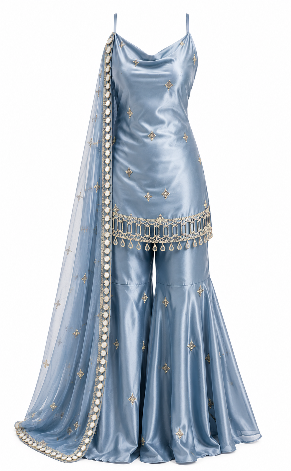 Women’s Premium Embroidered Sharara Set