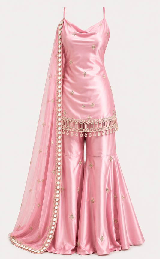 Women’s Premium Embroidered Sharara Set
