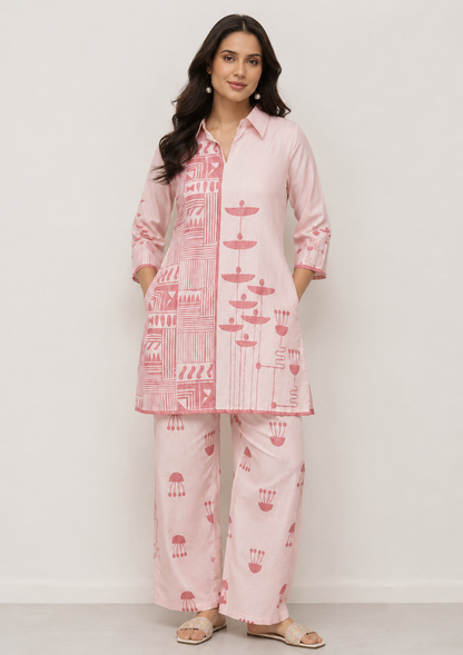 Women's Printed Tunic & Straight Pants Set