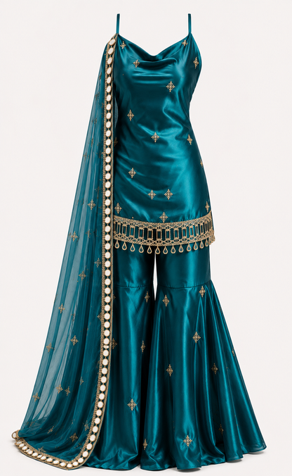 Women’s Premium Embroidered Sharara Set