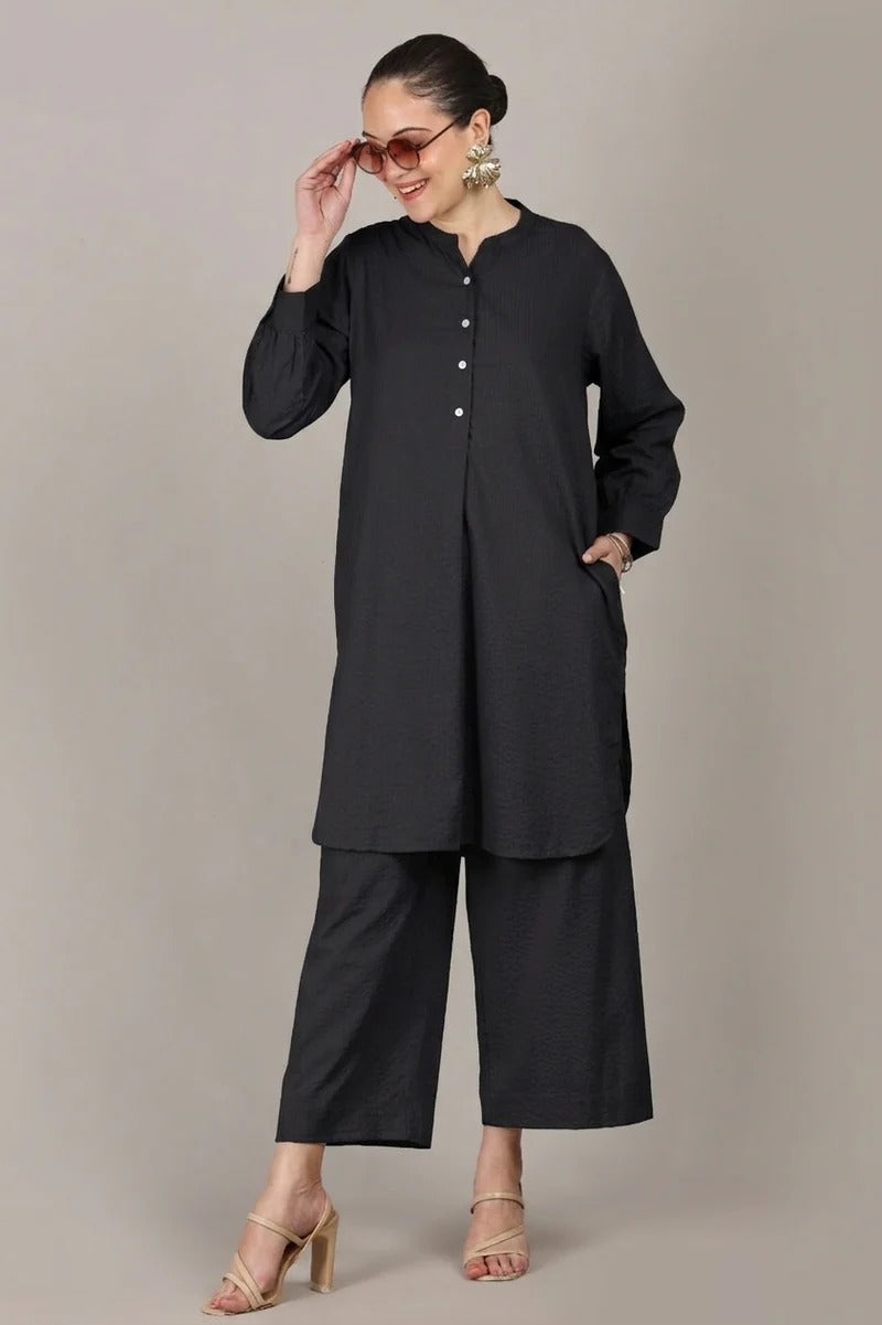 Elegant Seersucker Cotton Co-Ord Set