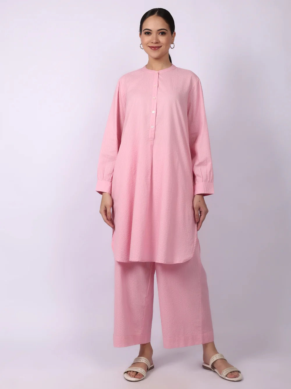 Elegant Seersucker Cotton Co-Ord Set