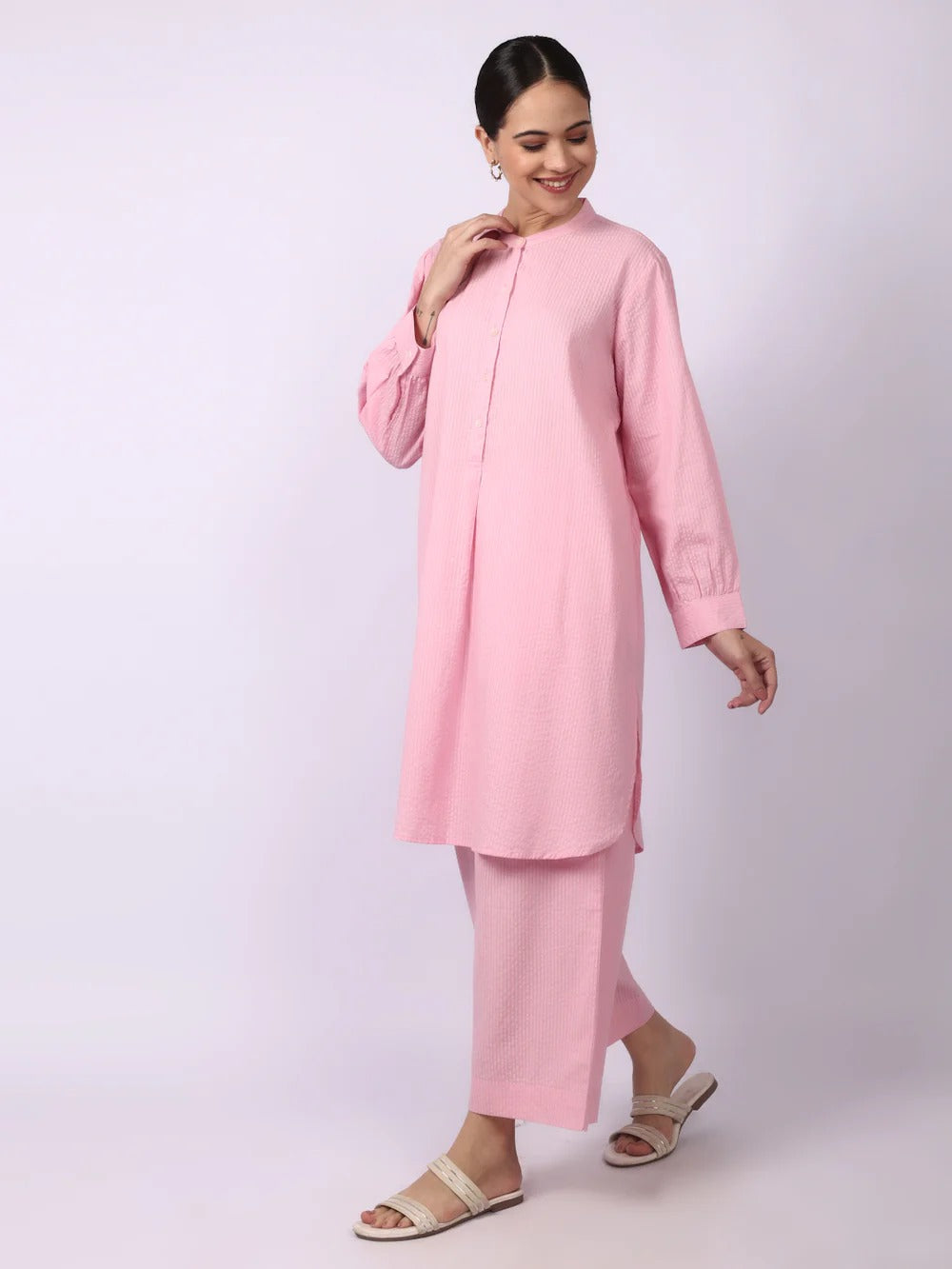 Elegant Seersucker Cotton Co-Ord Set