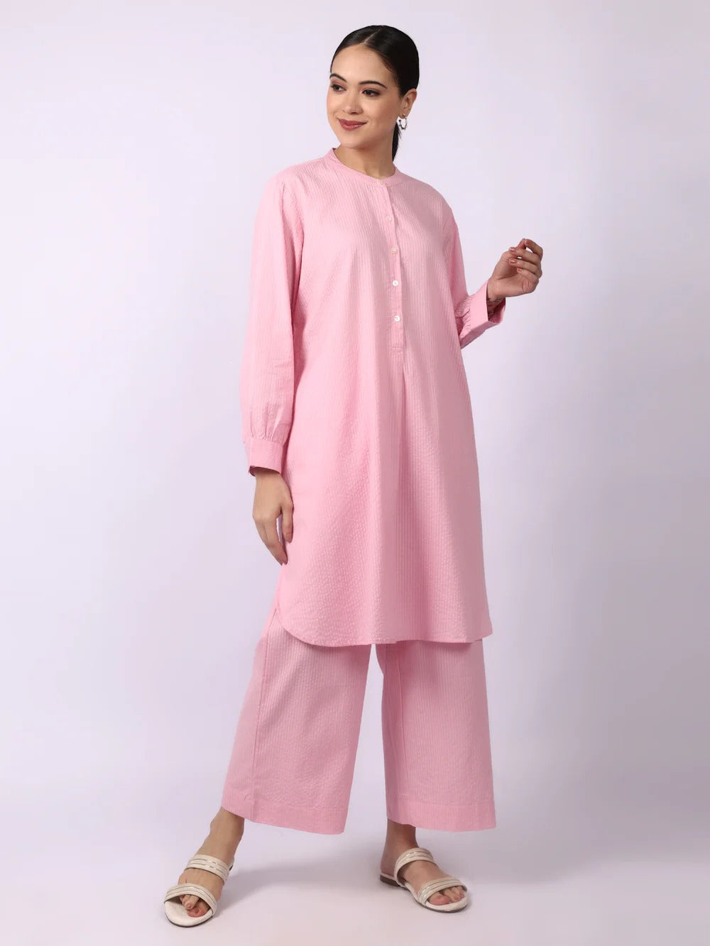 Elegant Seersucker Cotton Co-Ord Set