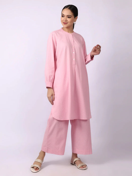Elegant Seersucker Cotton Co-Ord Set