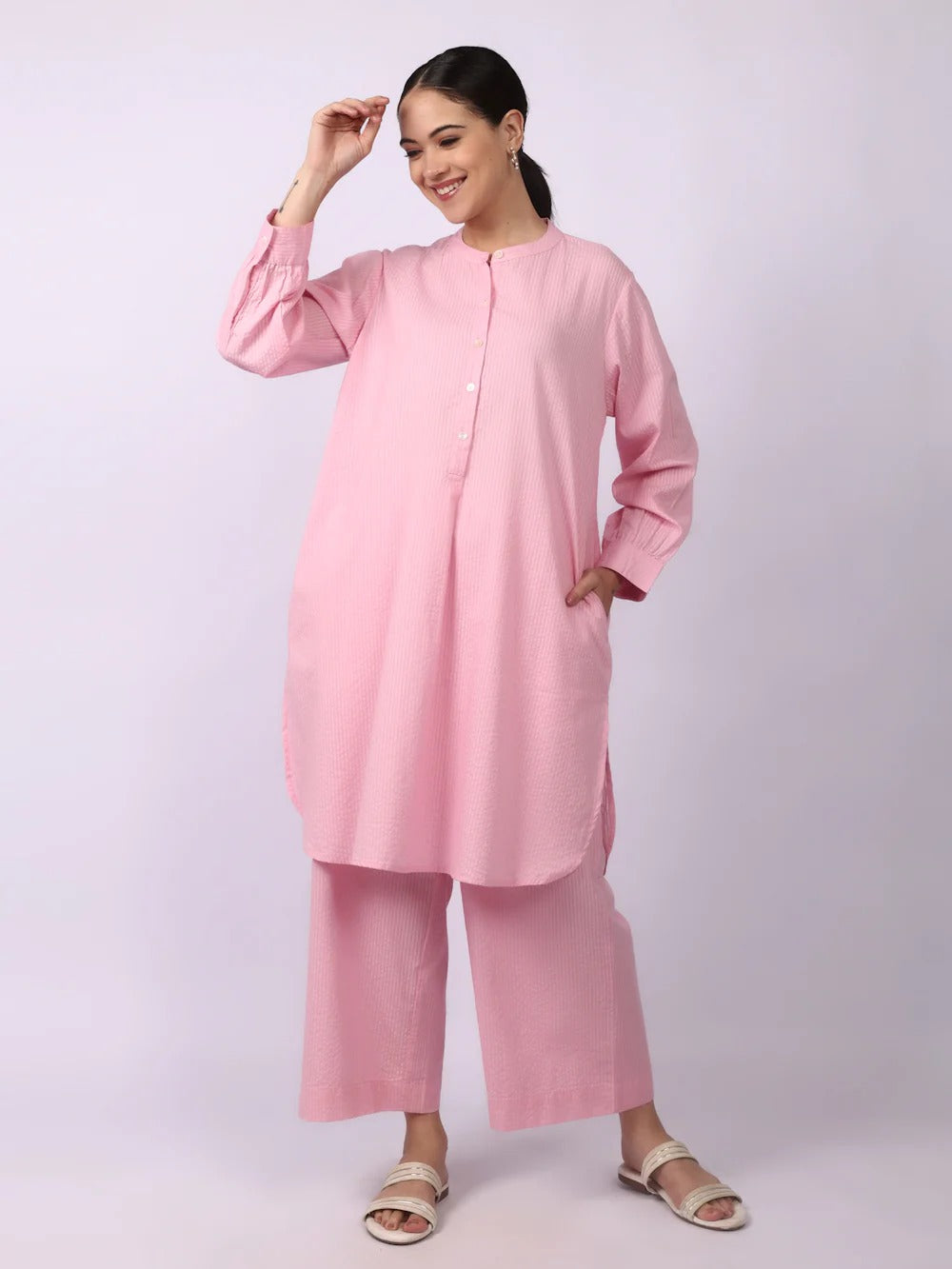 Elegant Seersucker Cotton Co-Ord Set