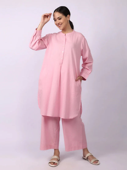 Elegant Seersucker Cotton Co-Ord Set