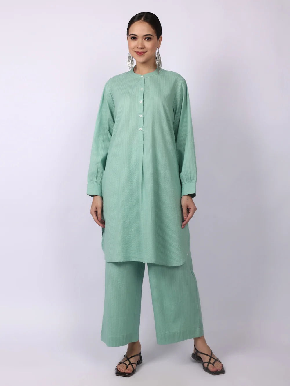 Elegant Seersucker Cotton Co-Ord Set