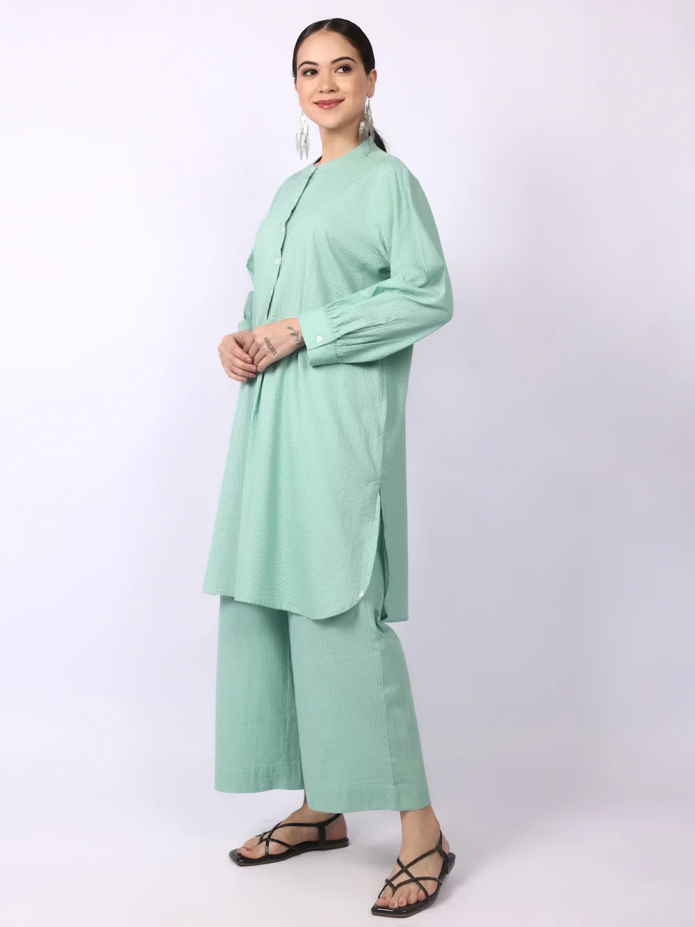 Elegant Seersucker Cotton Co-Ord Set