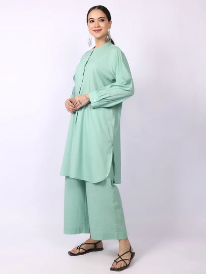 Elegant Seersucker Cotton Co-Ord Set