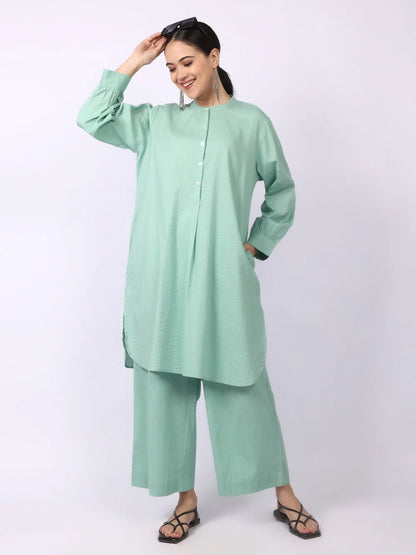 Elegant Seersucker Cotton Co-Ord Set