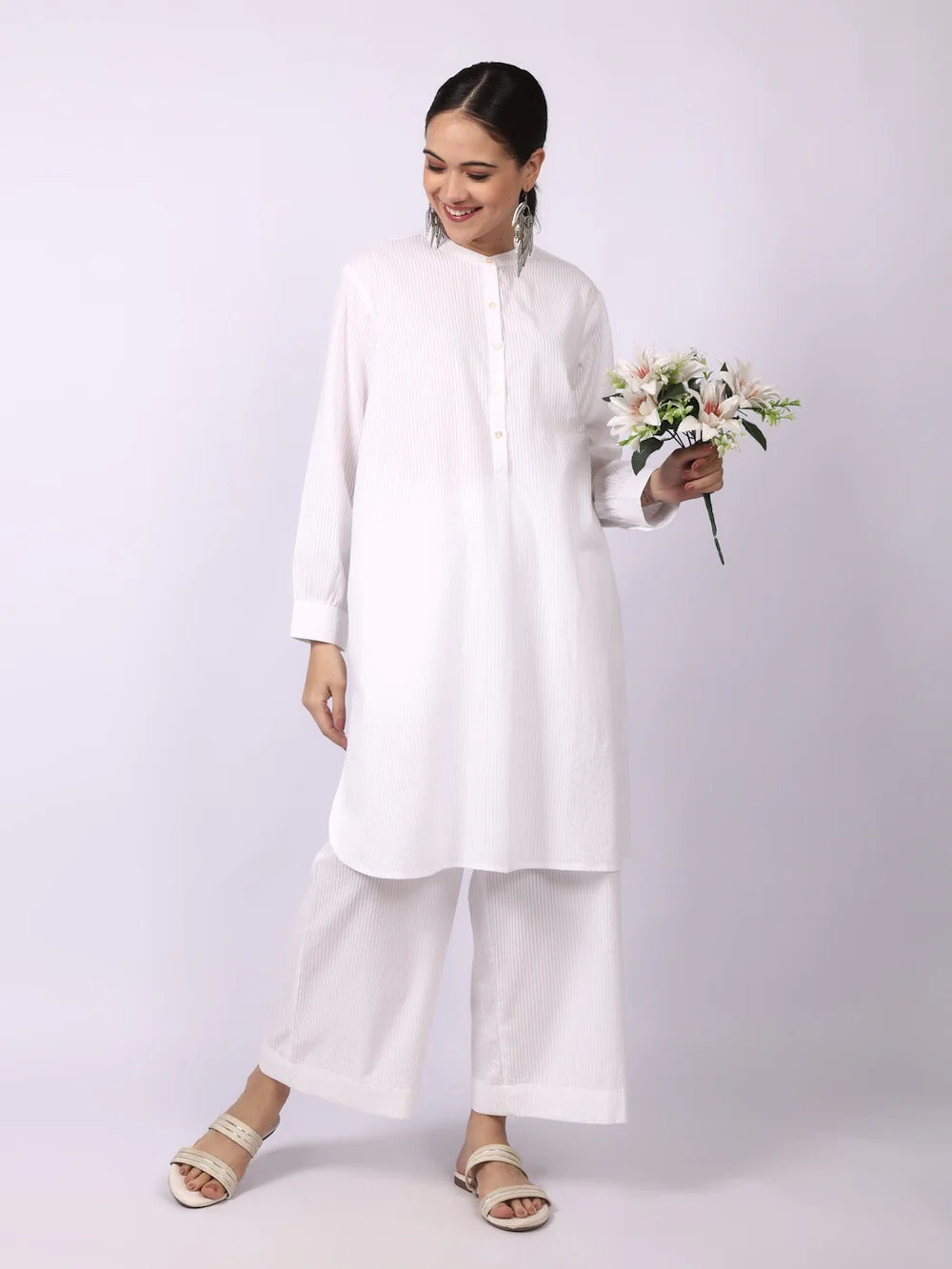 Elegant Seersucker Cotton Co-Ord Set