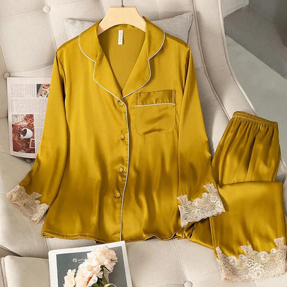 Dream Satin Pajamas Set 2.0 – Luxurious Faux Silk Sleepwear for Women