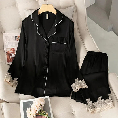 Dream Satin Pajamas Set 2.0 – Luxurious Faux Silk Sleepwear for Women