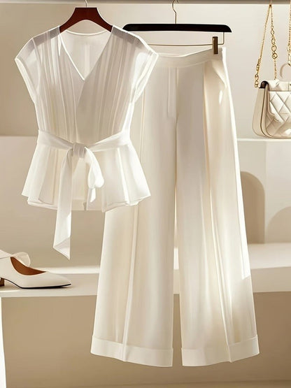 Luxe Scarlet V-Neck Co-Ord