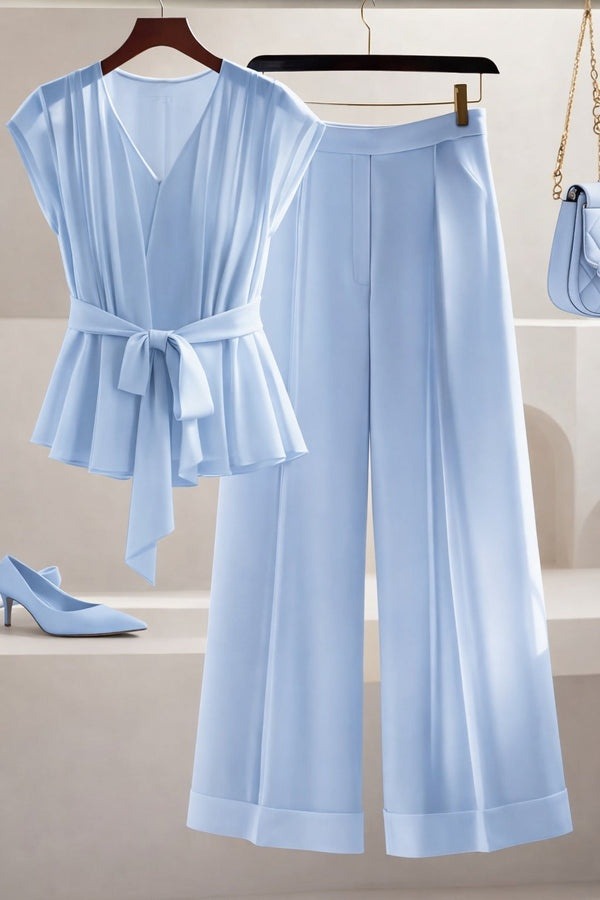 Luxe Scarlet V-Neck Co-Ord