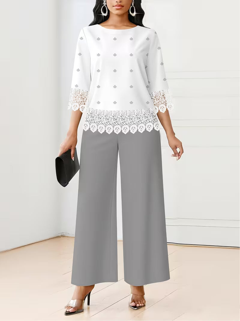 Polka Dot Top & Loose Trousers Set
