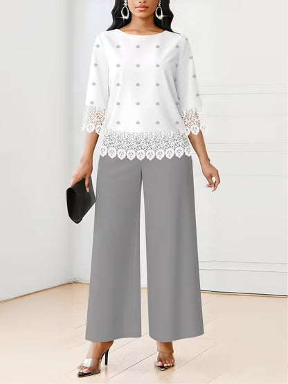 Polka Dot Top & Loose Trousers Set